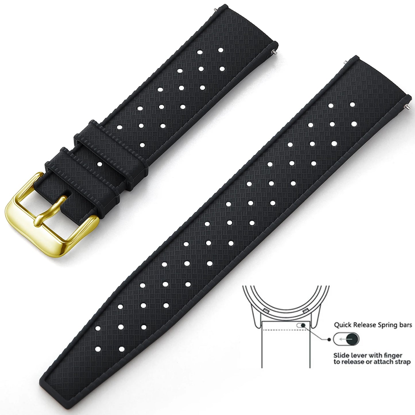 Tropical Silicone Watch Band Quick Release Watch Band 18mm 20mm 22mm Rubber Tropic Smart Watch Strap for Oris Seiko Citizen