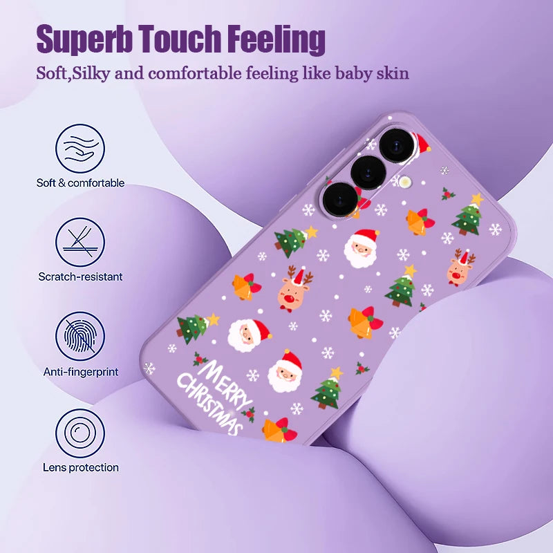 Christmas Santa Elk Magnetic Case For Samsung Galaxy S25 S24 S23 Ultra S22 Plus S24 S21 S20 FE For Magsafe Wireless Charge Cover