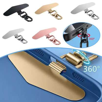 Upgrated 360 Rotatable Stainless Steel Phone Tether Tab Metal Patch Gasket Cellphone Lanyard Safety Connecter Piece New