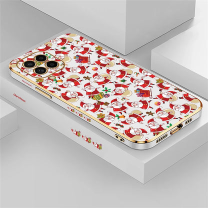 Christmas Deer Printed Phone Case For Samsung Galaxy M42 5G M62 M32 M22 M12 M54 M53 M33 M51 M02 M30S M13 Plating Soft Cover