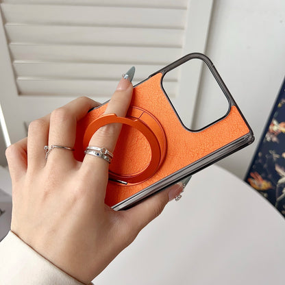 360° Rotatable Ring Holder Premium PU Leather Magnetic Wireless Charging Kickstand Back Cover for Google Pixel 9 10 Pro Fold