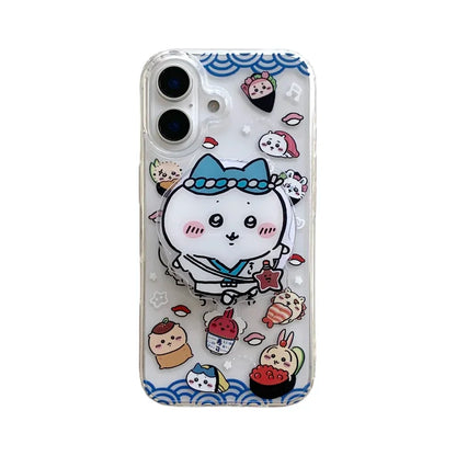 Cute Cartoon Japan Anime Chiikawa Magnetic Holder Magsafe Wireless Charge Phone Case For iPhone 16 15 14 13 12 11 Pro Max Cover