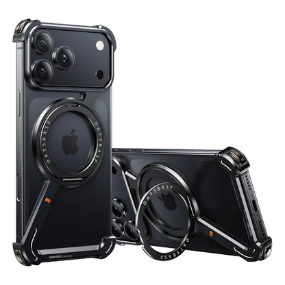 Oatsbasf Phone Case for iPhone 17 Pro/Pro Max/17 Air with 360° Rotatable Stand Metal Frameless Magsafe Protective Shockproof