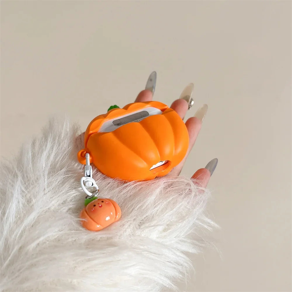 For Samsung Galaxy buds3 Pro Case,For Buds2 Pro,Buds Live,Buds FE,Buds Pro,Cartoon 3D Cute Pumpkin Earphone Protective Sleeve