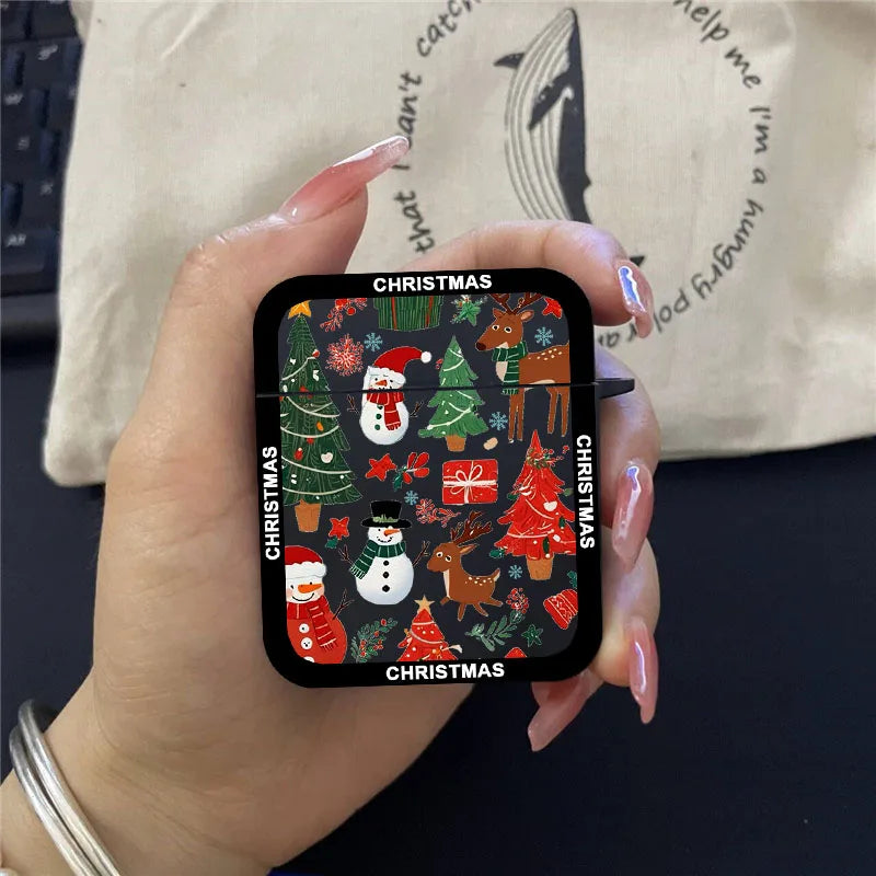 Christmas Tree Graphic Print Earphone Case For AirPods Pro 2 Lovely Silicone Protective Cover For  AirPods 1 2 3 4 2024 Coque