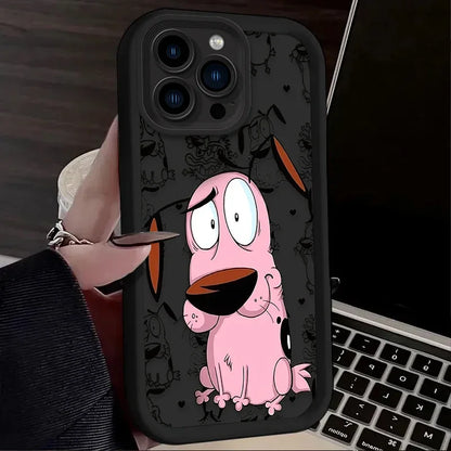 Courages Cowardly Dog Phone Case For iPhone 16 15 14 13 12 11 Pro Max X XS X S Max XR SE 2020 7 8 Plus Soft Silicone Back Funda