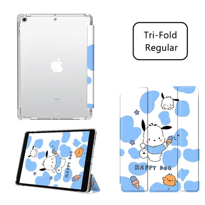For Ipad 10th Generations Cartoon Pochacco Case 9th 8th 7th 10.2in Kawaii Silicone Soft Case Pro 11in Air4 5 Mini6 Tablet Case