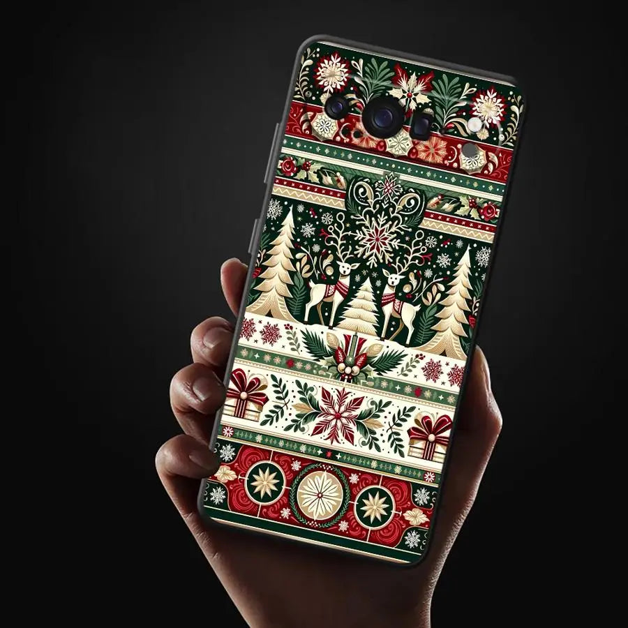 Phone Case for Google Pixel 6 7 8 Pro 6a 8a 10 9 Pro XL 9a 7a Black Soft Shell Christmas Deer Hot