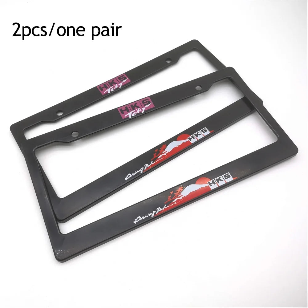 1 Pair(2pcs) JDM Racing Style USA Standard ABS Car License Plate Frame For Tofu Akina Fake Taxi Spoon Hokkaido Decoration Auto