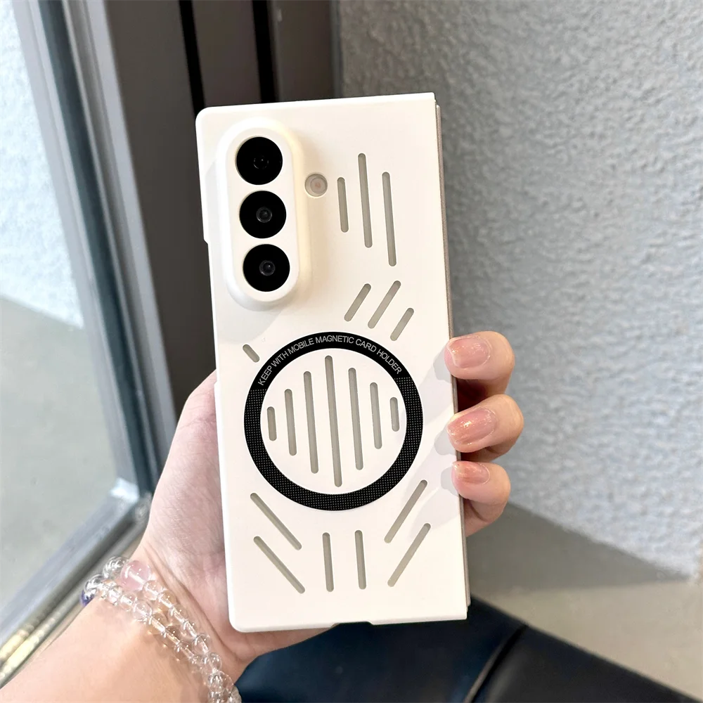 Magnetic For Magsafe Heat Dissipation Case For Samsung Z Fold 7 6 5 4 5G Wireless Charging Solid Color Matte Protective Cover