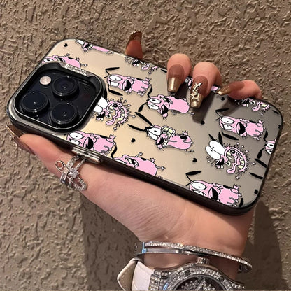 Courage Cowardly Dog Plating Case for Samsung Galaxy S24 S23 S22 S21 Ultra Plus FE Cover