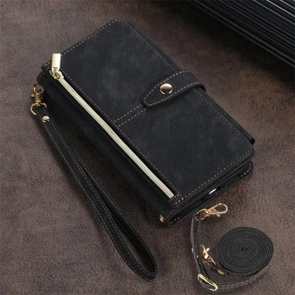 Phone Case for Samsung Galaxy S23 S24 FE S25 Ultra Edge S22 Plus A16 A06 A26 A36 A56 A15 A35 A55 Cover Zipper Wallet Crossbody