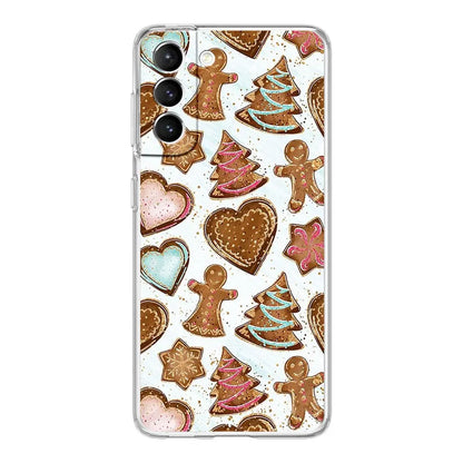 Phone Case For Samsung Galaxy S25 Edge S24 Plus S23 FE S22 S21 S20 Ultra 5G S10 Soft Clear Cover Cartoon Christmas