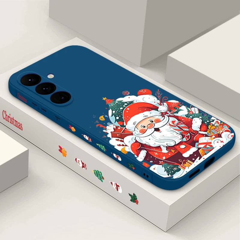 Santa Claus Pattern Christmas Case For Samsung Galaxy A56 A36 A16 A55 A35 A15 A54 A17 5G S21 FE S22 S23 S24 Plus S25 Ultra Capa
