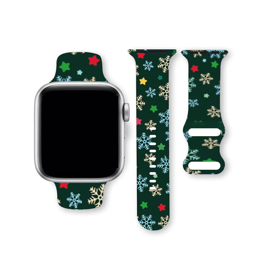 Christmas NEW year band For Apple Watch bands 41/42/44/45/46/49mm Holidays Xmas Santa Strap for iWatch Series Ultra SE 11 10 9 8