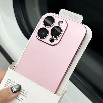 Original Color Ultra Thin Matte PC Case for iPhone 16 15 14 Plus 13 12 11 Pro Max Glass Camera Protection Shockproof Slim Case