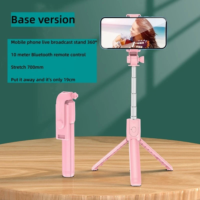 F2 10 Mobile Phone Live Holder Smartphone Retractable Wireless Live Broadcast Stand Dimmable Selfie Stick LED Fill Light Video