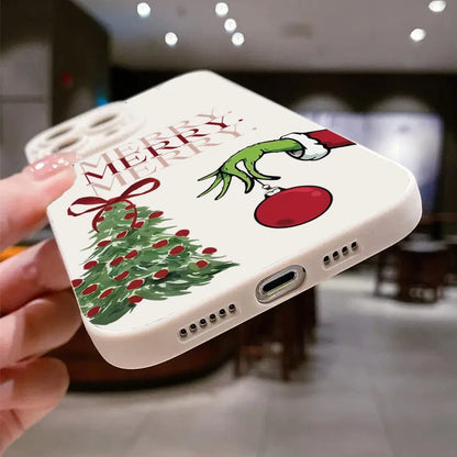 Christmas Tree Pattern Soft Phone Case For iPhone 17 16 15 Pro Max 14 13 12 11 XS X XR 7 8 Plus 16E Air Shockproof Bumper Cover