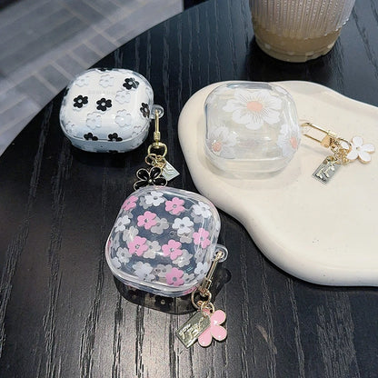 Fashion Flowers For Samsung Galaxy Buds Pro/Live/FE Soft TPU Anti-Fall Transparent Earphone Case For Galaxy Buds Pro 2 Cover
