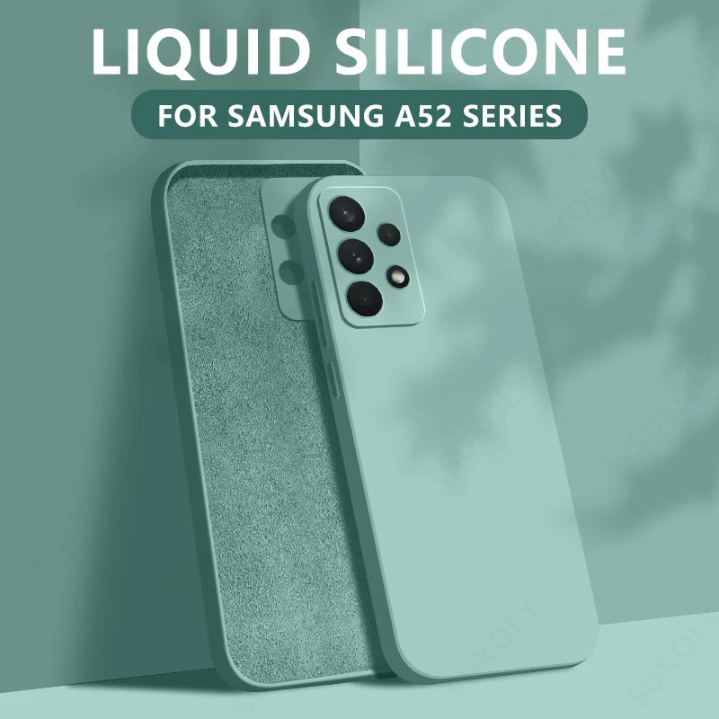 Liquid Silicone Case For Samsung Galaxy S25 Edge S25 S24 S23 S22 Ultra Plus S24 FE A56 A54 A53 A55 A16 Camera Protect Soft Cover