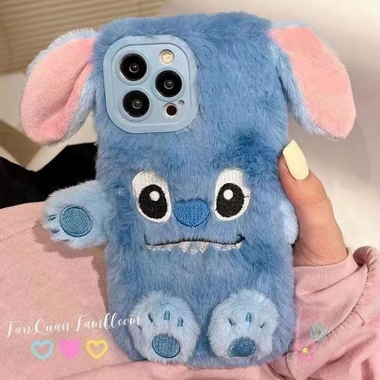 Lilo & Stitch Cartoon Plush Phone Case for iPhone 15 14 13 12 11 X XR XS XSMAX 8 7 Plus Mini Pro Max Anti-drop Protective Case