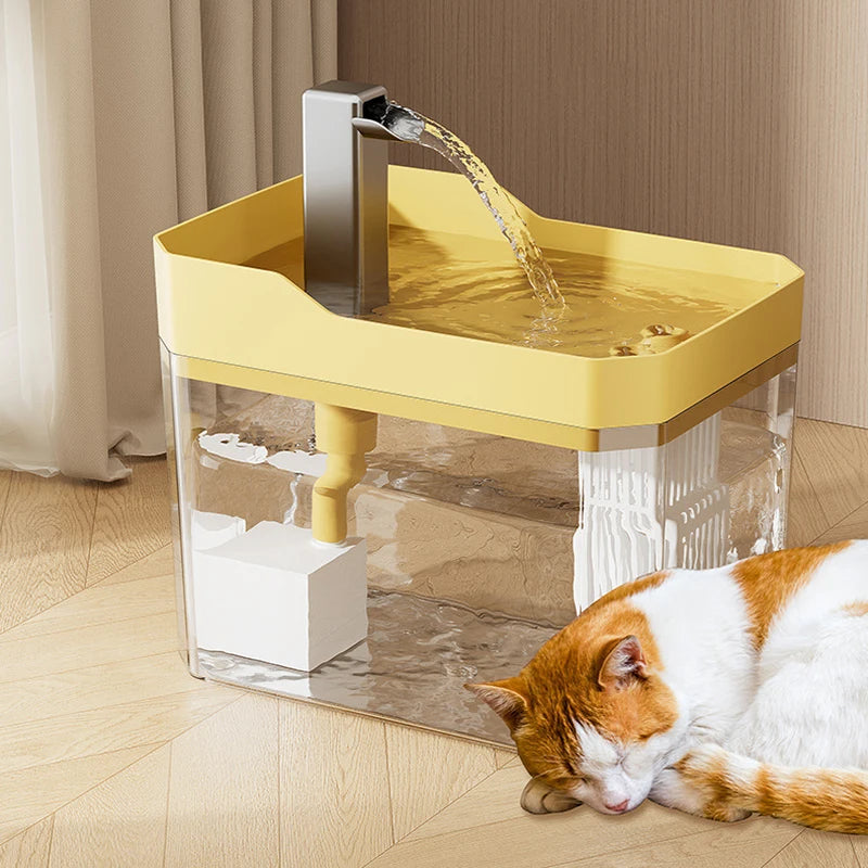 New transparent pet water dispenser plug-in automatic water drinker circulating and flowing out water smoothly pet water drinker