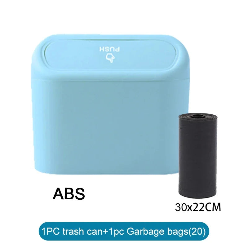 Car Trash Can Bin with Lid Universal Vehicle Mini Leakproof Garbage Can Bin Car Organizers and Storage for Auto Office Home