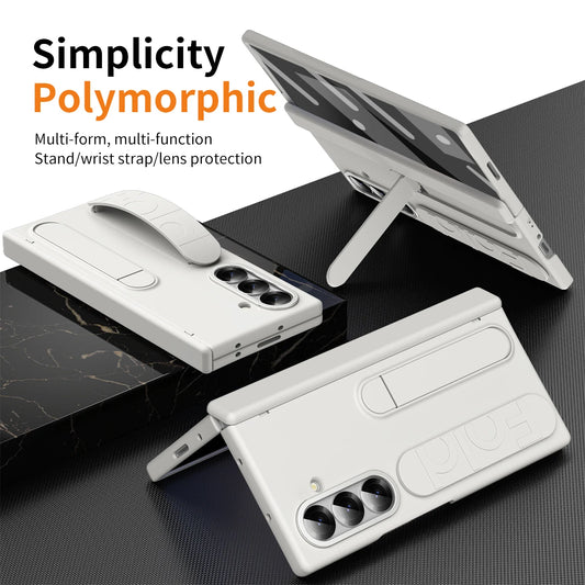 For Samsung Galaxy Z Fold 7 6 5 4 3 Luxury Wristband Hinge Lnvisible Folding Bracket Screen Glass Protect  Film Shockproof Cover