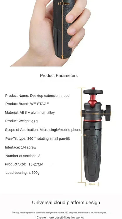 FGCLSY Extension Pole Tripod, Mini Selfie Stick Tripod Stand Handle Grip