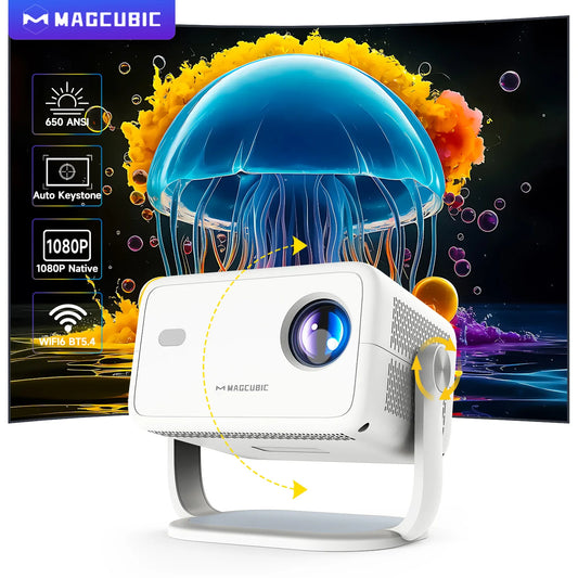 Magcubic Native 1080P 650ANSI 8K Android14 L018 Projector With Auto Keystone Correction Focus Wifi6 BT5.4 Portable Movie Outdoor