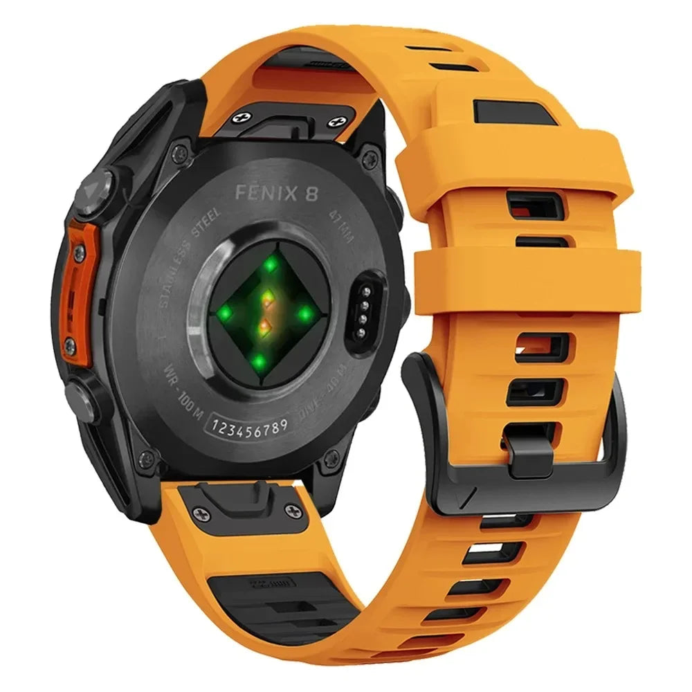 QuickFit 26mm 22mm 20mm Two Tone Silicone Strap for Garmin Fenix 7X 7 Pro 6X 6Pro 5X 5 Plus Bracelet for Fenix 8 51 47 43mm Band