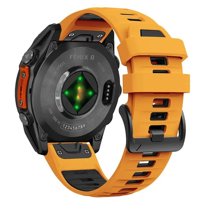 QuickFit 26mm 22mm 20mm Two Tone Silicone Strap for Garmin Fenix 7X 7 Pro 6X 6Pro 5X 5 Plus Bracelet for Fenix 8 51 47 43mm Band