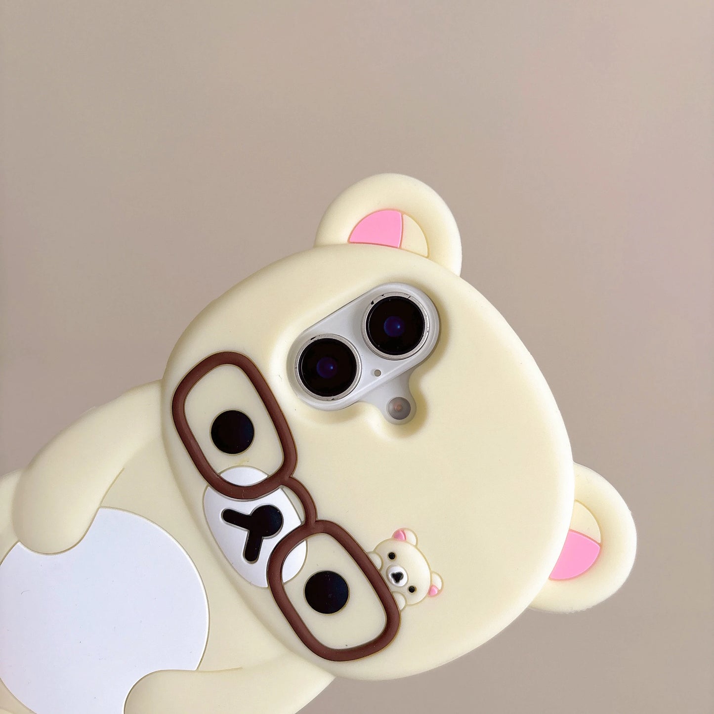 For iPhone 16 15 14 13 12 11 Pro Max mini Plus Xs XR 6 7 8 Plus Glasses Rilakkuma Bear Silicone Soft Cover Case