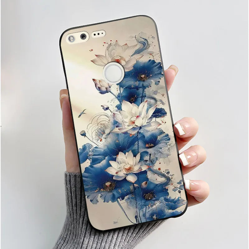 Case For Google Pixel 1 Soft Silicone Black Case For Google Pixel 1XL Elegant Style New Design Pattern Koi Dragon King Casing