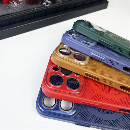 Heat Dissipation Plating PC Magnetic Phone Case For iPhone 16 15 14 13 12 11 Pro Max Luxury For Magsafe Wireless Charging Cover