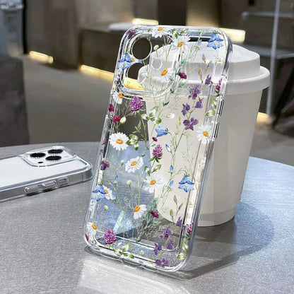 Cute Flower Clear Case For Samsung Galaxy A56 A36 5G Case S25 Ultra S24 FE S23 S22 S21 A55 A16 A35 A26 A06 Shockproof Back Cover