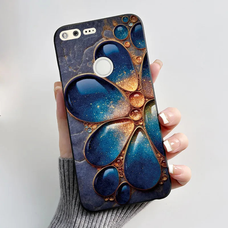 Case For Google Pixel 1 Soft Silicone Black Case For Google Pixel 1XL Elegant Style New Design Pattern Koi Dragon King Casing