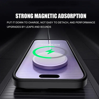 Original Case For iPhone 16 15 14 13 12 11 Pro Max Plus For Magsafe Magnetic Wireless Charge Lens Protector Matte Cover
