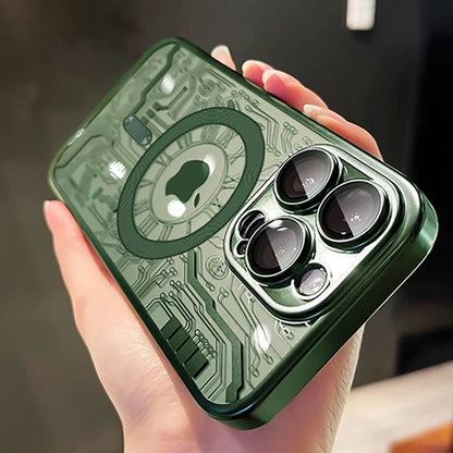 Luxury Plating For Magsafe Wireless Charge Case For iPhone 11 12 13 14 15 16 Pro Max Plus Phone Cases Soft Magnetic Bumper Cover