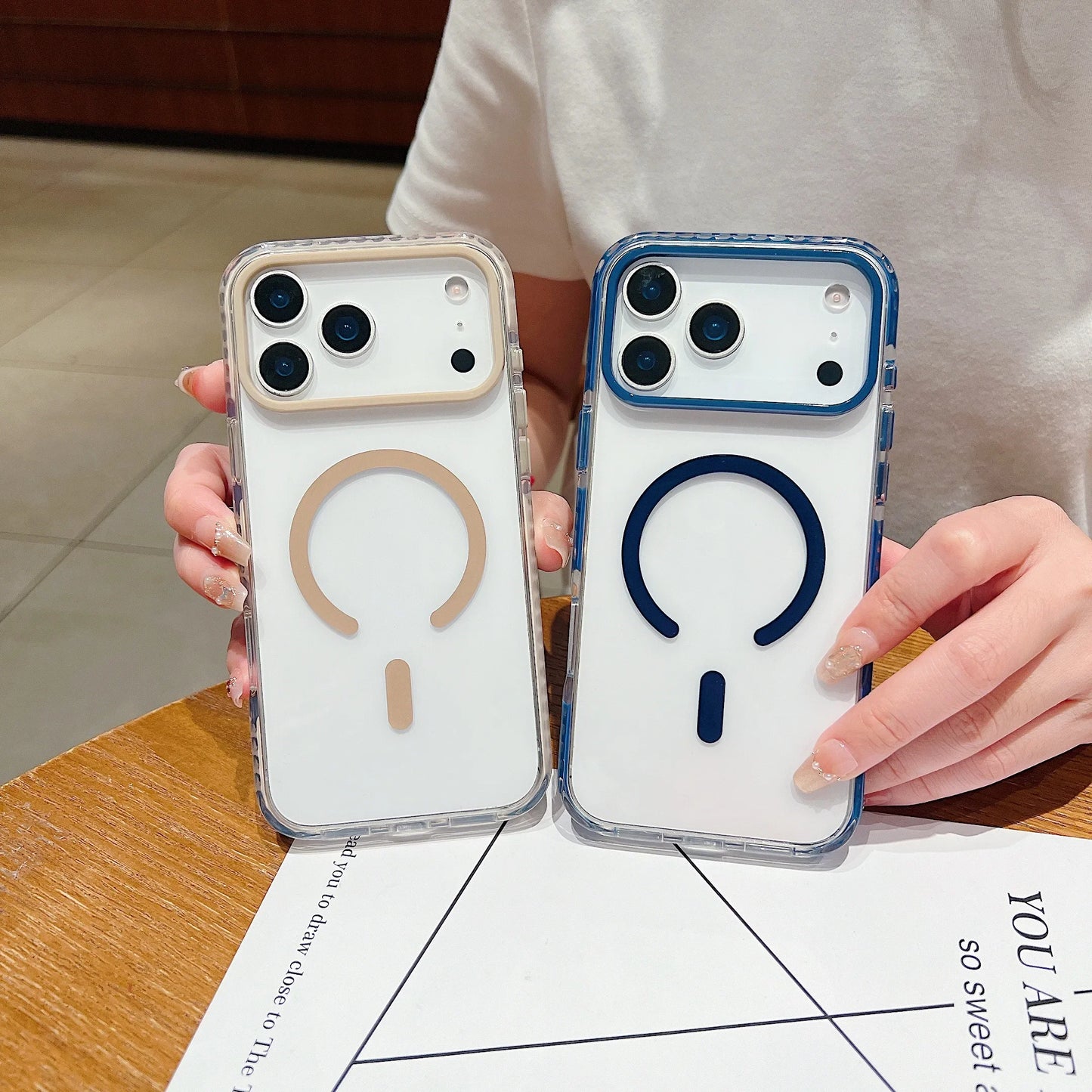 Luxury Transparent For Magsafe Wireless Charge Magnetic Case For iPhone 17/17AIR/17Pro/17 Pro Max Clear Shockproof Back Cover