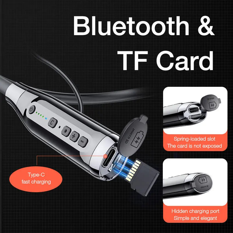 EARDECO 100 Hours Endurance Bluetooth Headphone Neckband Wireless Headphones Bass Auriculares Bluetooth Earphone with Mic Stereo