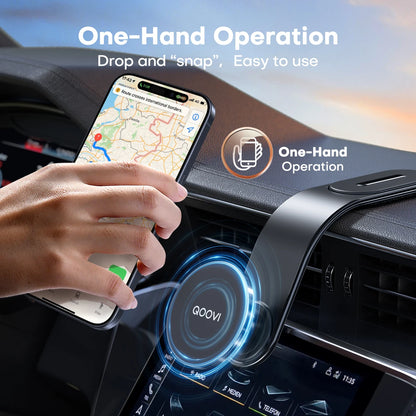 QOOVI Magnetic Car Phone Holder Dashboard Cellphone Stand Air Vent Magnet 360°Rotating GPS Mount for iPhone 16 15 Xiaomi Samsung