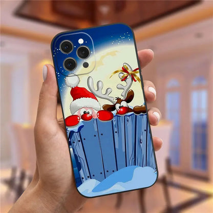 New Year's Christmas Santa Claus Phone Case For iPhone 16 15 13 14 12 11 Pro Max Mini X XS XR 7 8 Plus SE4 16E Shockproof Cover