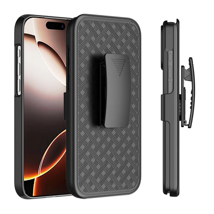 Fit iPhone 17 Pro Kickstand Phone Case, ShockProof Heavy Duty Armour Tough Stand Case With Belt Clip For iPhone 17 Pro Max 6.9"
