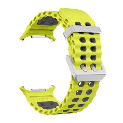 NEW Marine Silicone Strap For Samsung watch ultra 47mm Bracelet No Gaps Sport two-tone Band for Galaxy 7 ultra watchband straps
