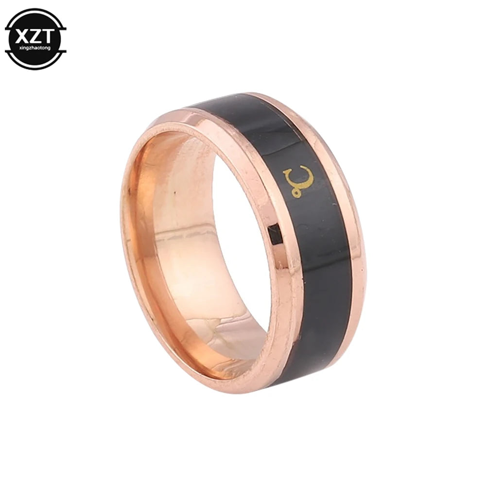 Multifunctional Waterproof Intelligent Smart Temperature Couple Ring Titanium Steel Finger Jewelry Fingertip Temperature Sense - covers4phones