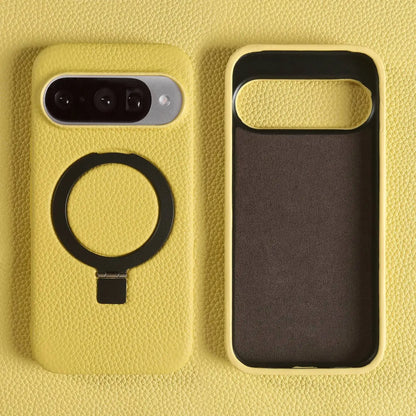Magnet Ring Stand Phone Case For Google Pixel 10 Pro 9Pro 8A 7Pro 6pro 5A Cover Genuine Leather Case Magnetic Back Cover Cases