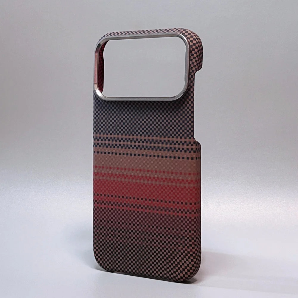 Luxury Carbon Fiber Slim Case For iPhone 17 13 14 15 16 Pro Max Shockproof Alloy Lens Camera Protective Ultra Thin Hard PC Cover