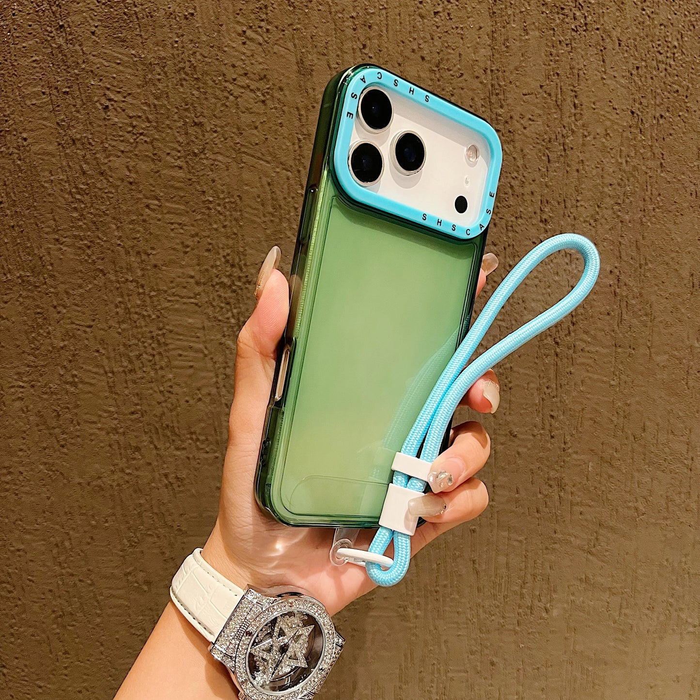 Luxury Shockproof Armor Clear Case for iPhone 17 Air 16 15 14 Plus 13 12 11 Pro Max XR XS 8 Hit Color Wrist Strap Lanyard Cover