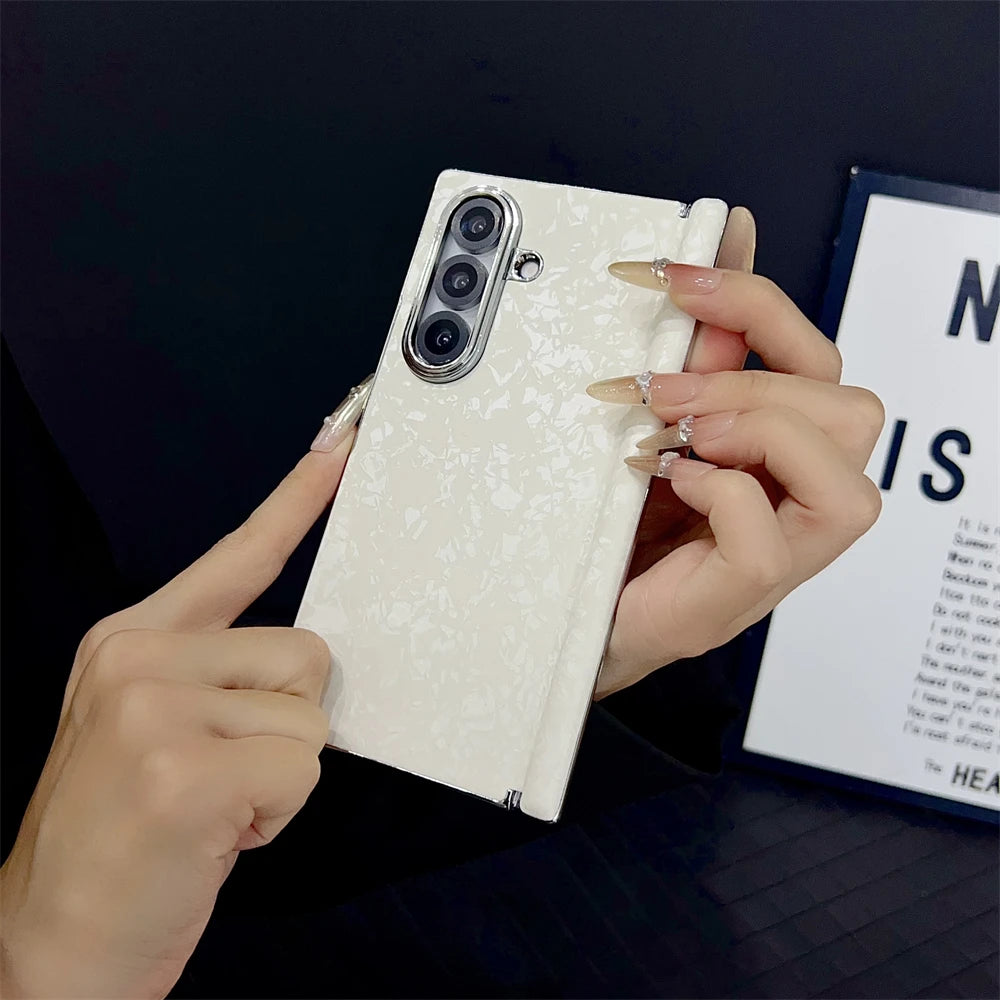 Artistic Marble Case For Samsung Galaxy Z Fold 7 Case For Samsung Galaxy Z Fold 3 4 5 6 Shockproof For Magsafe Hard Phone Cover
